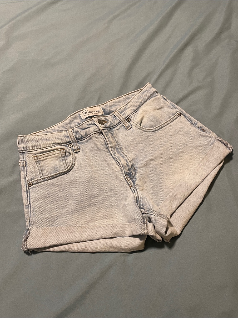 NWOT ReGeneration Light Blue Denim Rolled Hem Shorts